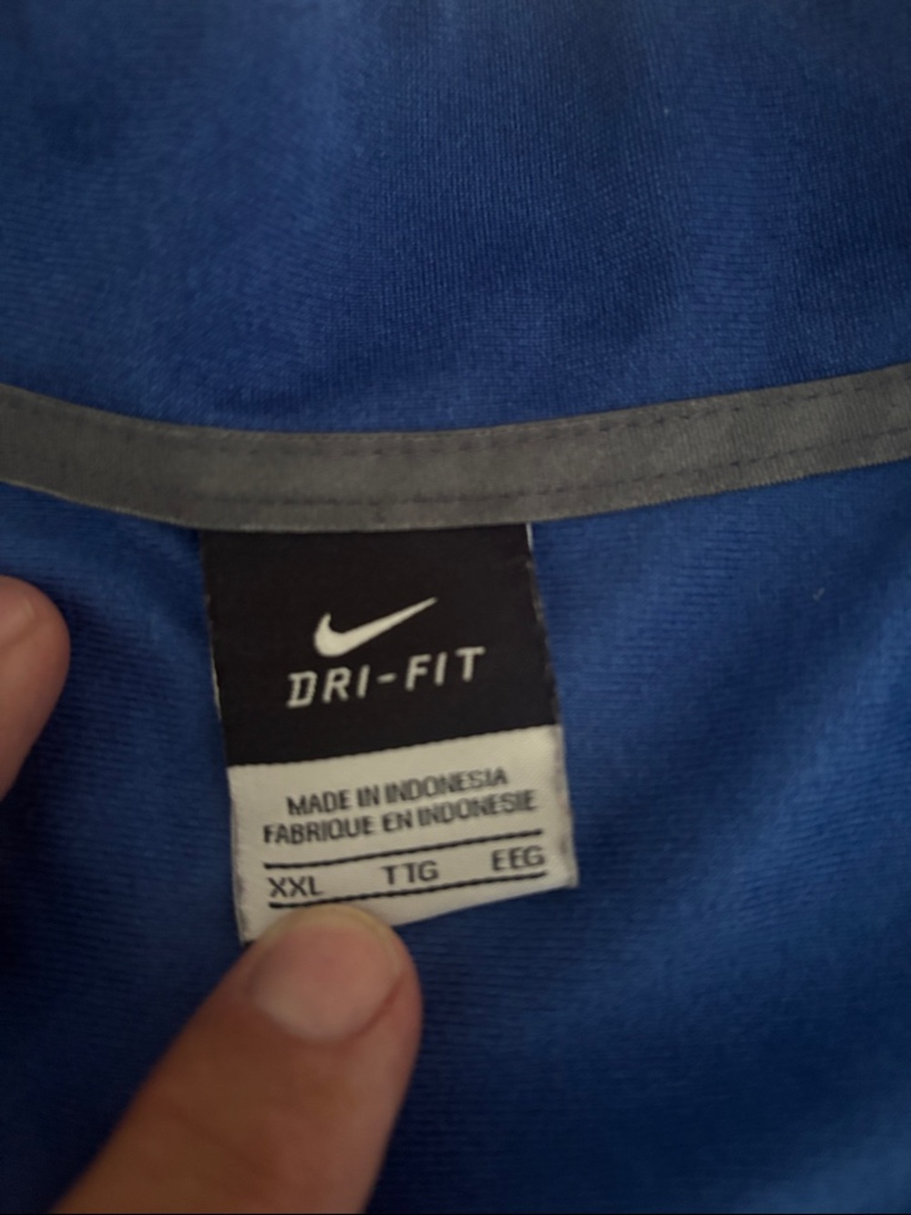 Nike Dri-FIT Long Sleeve Shirt Blue with Gray Trim